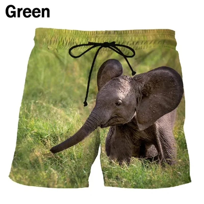 

Шорты в стиле Харадзюку с рисунком животного, модные праздничные свободные удобные короткие штаны с 3D-принтом слона, повседневные плавки, большие размеры, на лето