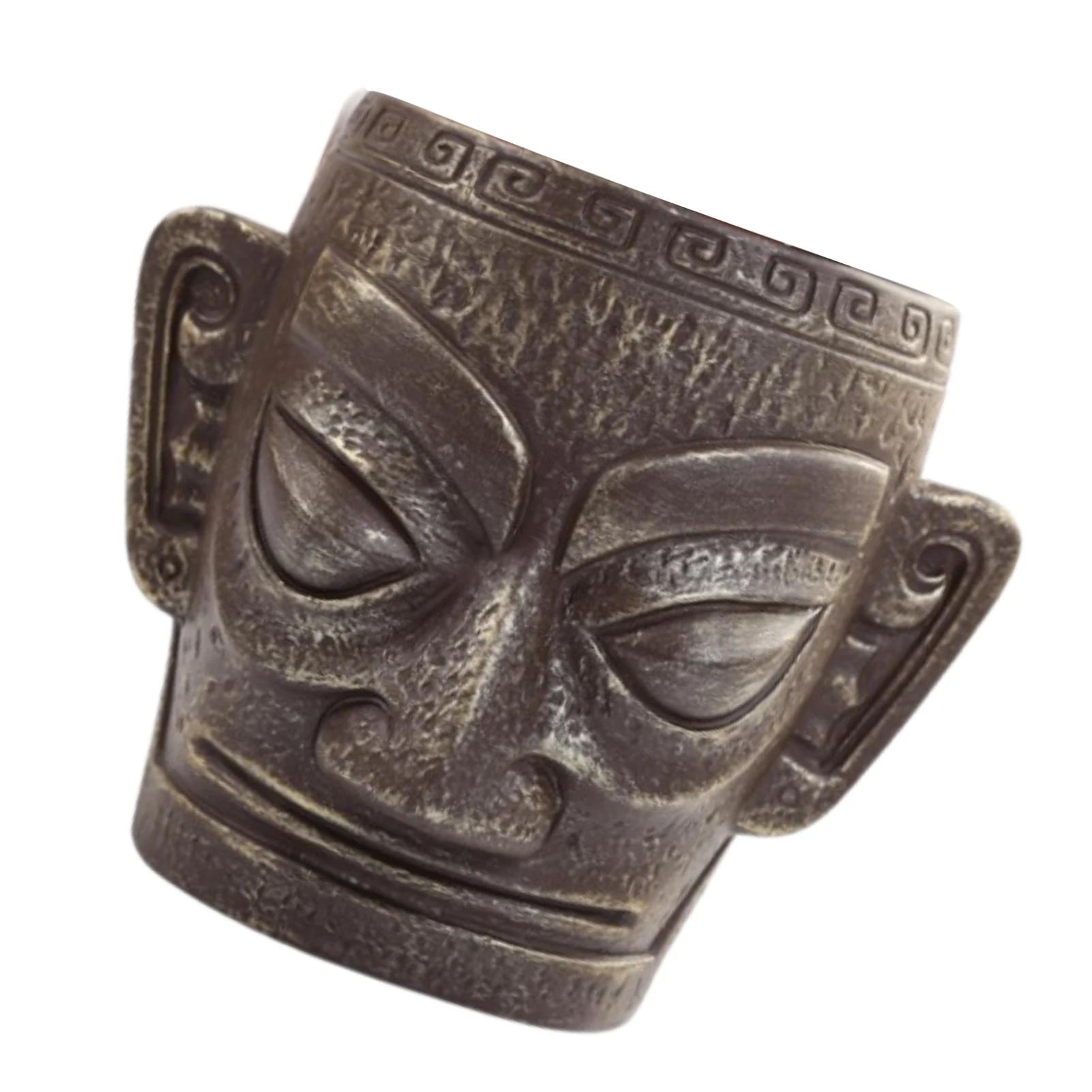 

Sanxingdui Бронзовый мужской держатель для ручек для рабочего стола, китайский Sanxingdui, Бронзовый Карандаш в форме фигуры, органайзер, уникальный ...