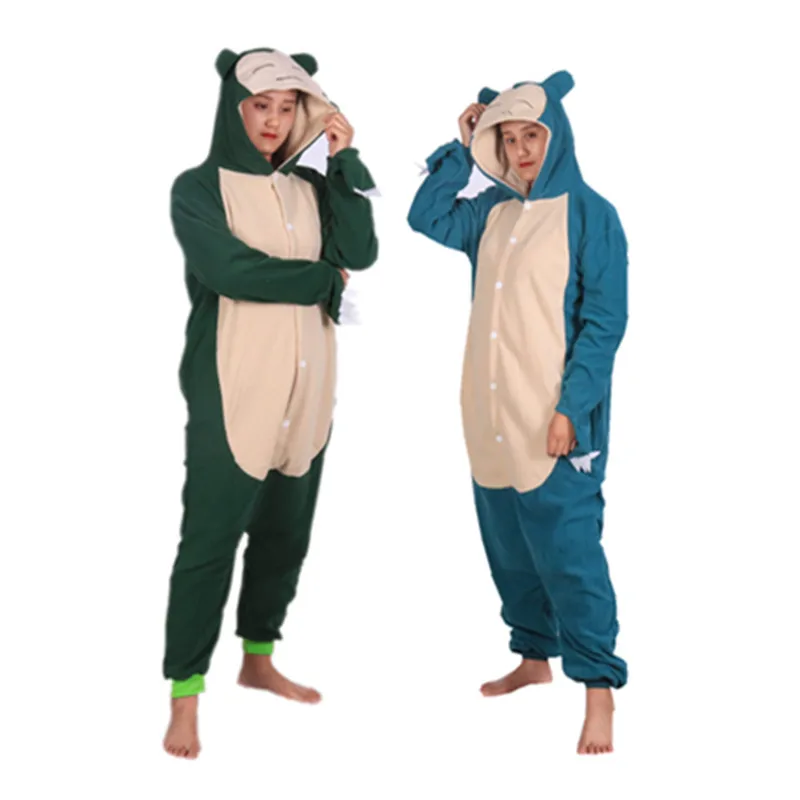 

Anime Pokemon Snorlax Cosplay Clothing Cartoon Animal One-Piece Pajamas Autumn And Winter Long Sleeved Home Clothe
