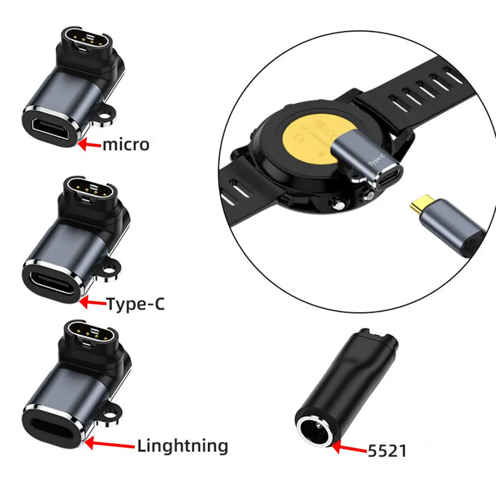 1 шт. адаптер для зарядного устройства умных часов Garmin Fenix 7 7X 5S 6 6X 6S PRO USB-адаптер