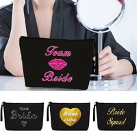 cosmetic bags ladies fashion simple large capacity makeup bag girl outdoor travel zipper lipstick beauty cases bride print