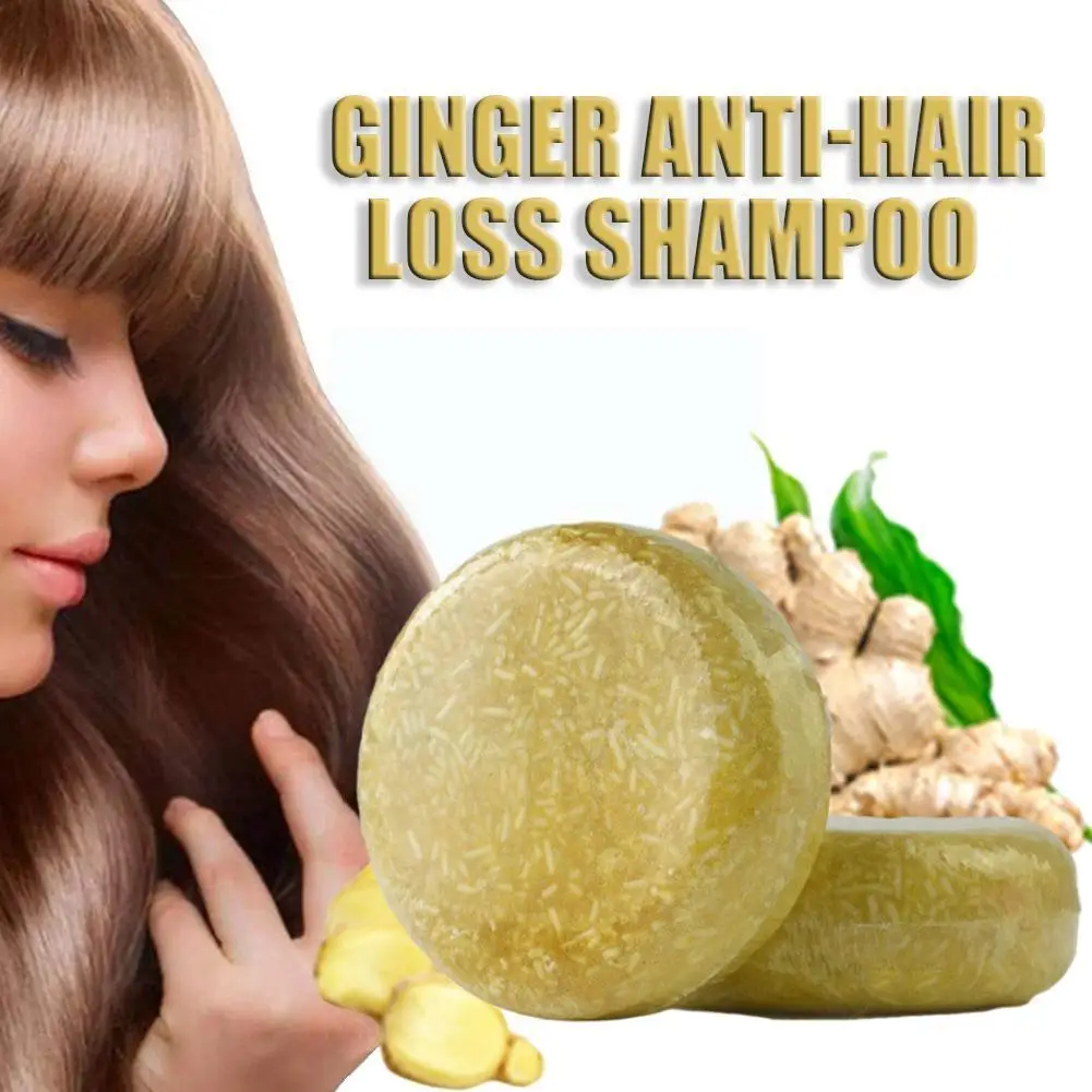 

Ginger Shampoo Soap Anti-Hair Loss Moisturizes Dry Herbal Natural Hair Itching Damaged Improves Hair Repairs Handmade Soap E9W6