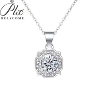 ptx holycome 1 0ct moissanite diamond pendant real s925 sterling silver party wedding pendants necklace for women fine jewelry