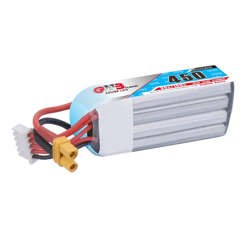 

Аккумулятор литий-полимерный GNB, 450 мАч, 14,8 в, 80 с, длинный тип, совместим с гоночным дроном FPV, бесщеточный Квадрокоптер, Дрон Beta 85X