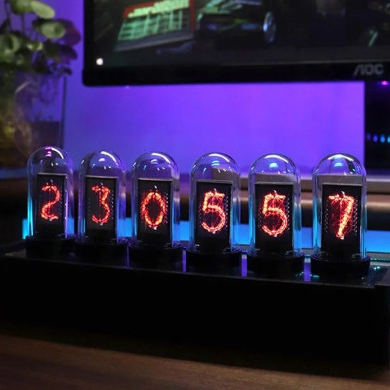 RGB Nixie Tube Clock Desktop Decoration Boyfriend Gift Digital USB Powered Electronic Ornament |