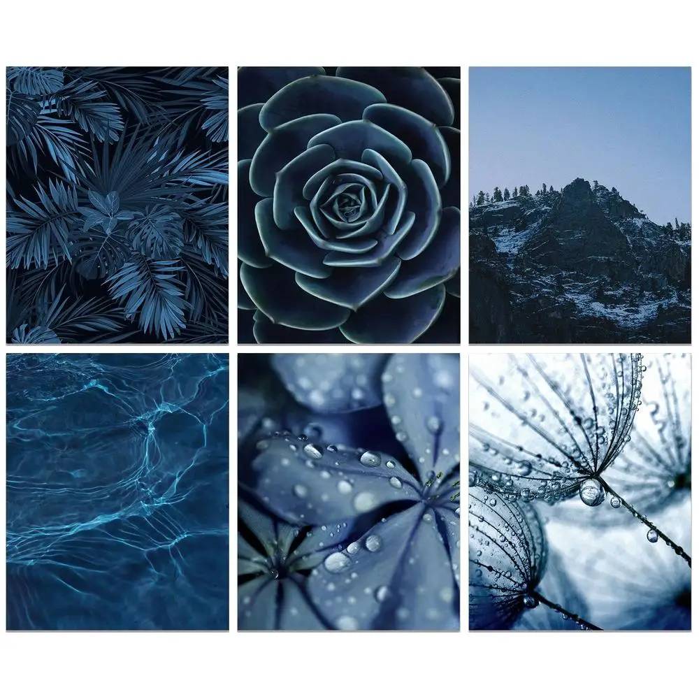 

GATYZTORY Oil Painting By Numbers Dar Blue Flower Texture Drawing By Numbers Handmade Number Painting Wall Art Acrylic Paints