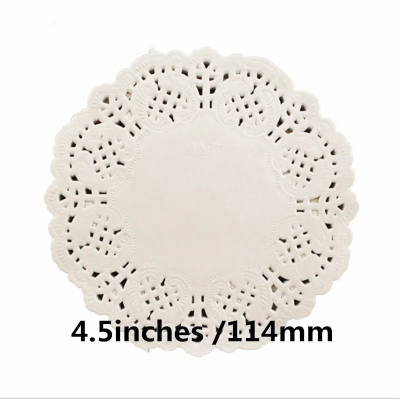 

100pcs 4.5 " 114mm Lace Paper Bake Bottom Paper Mats Oil Absorbing Paper Cake Pizza Sandwich Placemats Decoration Paper Doilies