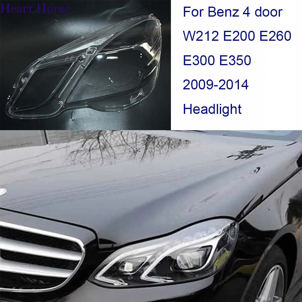 

For Benz W212 E200 E260 E300 E350 Headlight Shade Headlamp cover Shell Lampshade Lens 4-door E-class 2009-2014 Free Shippijng