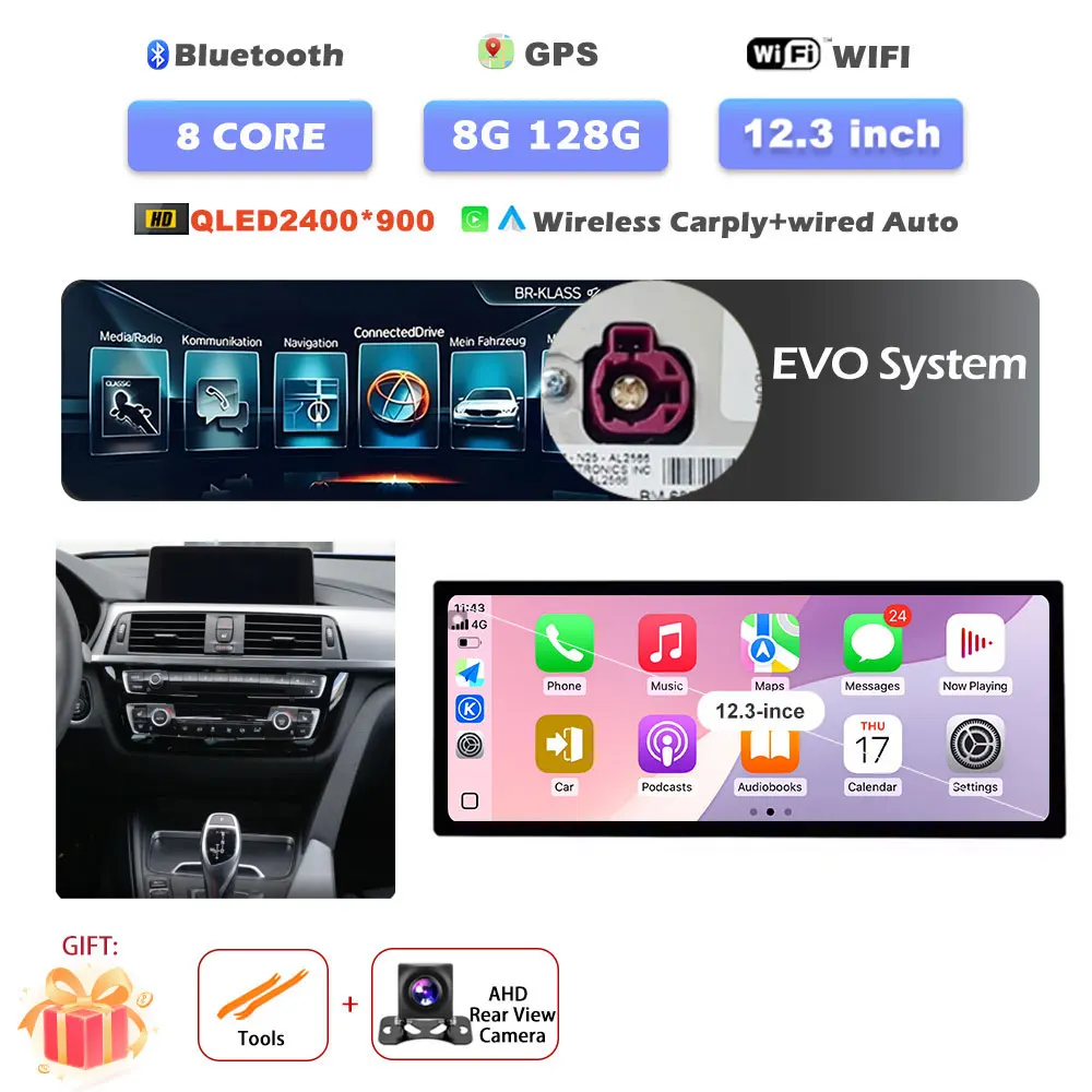 

Carplay Android 15 Auto для BMW серии 3/4 F30 F31 F32 F33 F34 F36 2013-2019 NBT/EVO Система GPS Автомобильный видео Мультимедийный плеер WIFI