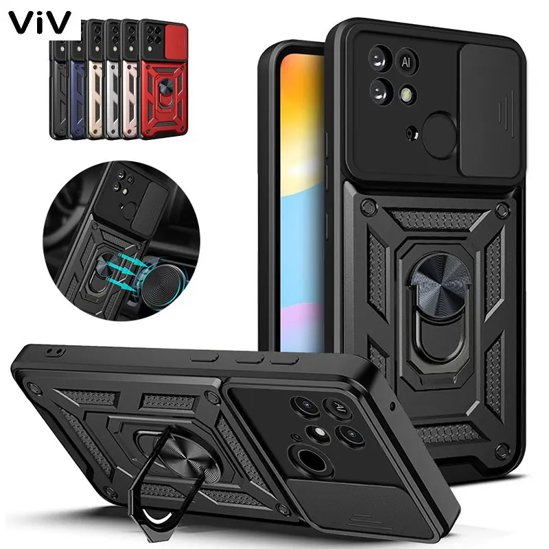 

Slide Lens Cover Case For Xiaomi Mi 12T Pro 12 13 Lite 12X Phone Case for Redmi Note 12 Pro Plus Shockproof Ring Holder Fundas