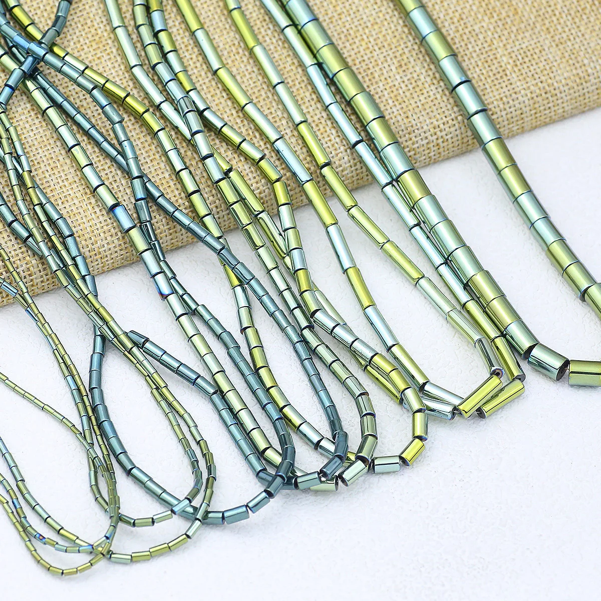 15 дюймов 4/5/6/8/13 мм натуральный зеленый гематитовый камень цилиндр круглые