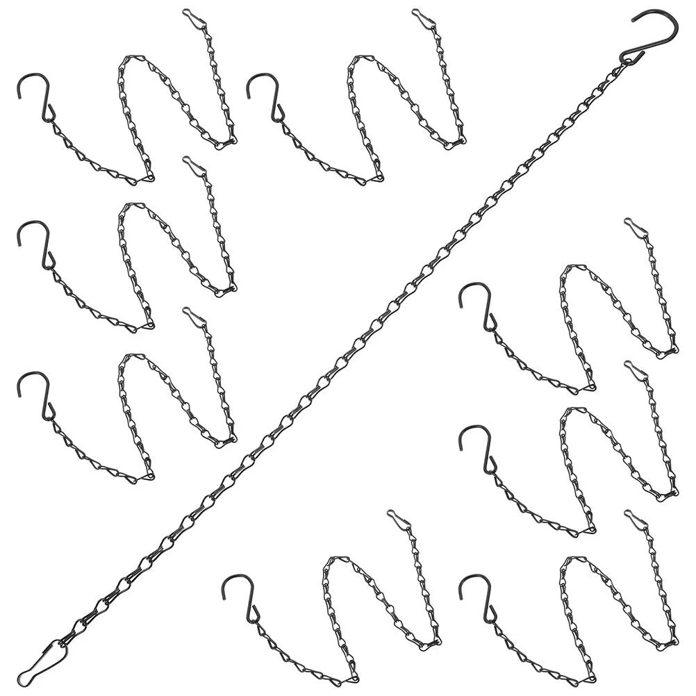 

15 Pcs Potted Black Chainss Hanging Chains Birdcage Replacement Single Iron Hooks Plants Flower Planter Basket