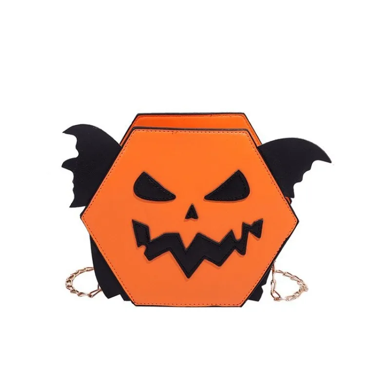 

Halloween Pumpkin Shape Women Handbag PU Leather Funny Cartoon Ghost Crossbody Bag Girl Shoulder Bag Female Purse Fashion Wallet