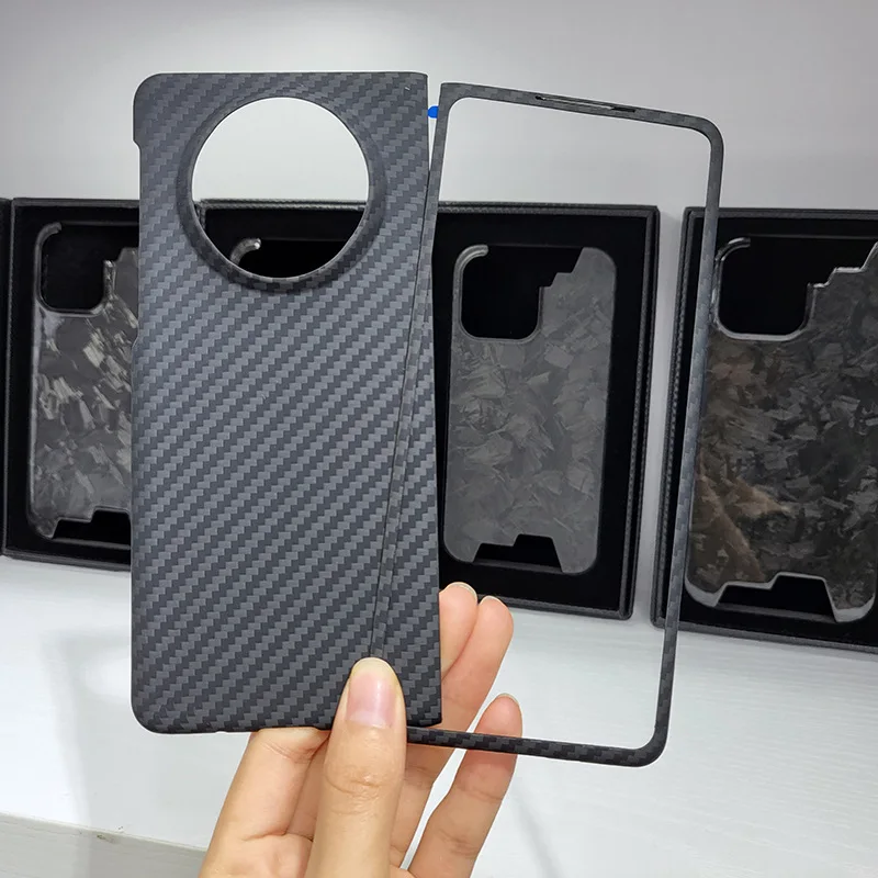 2 in 1 Genuine Real Carbon Fiber Slim Case For Huawei Mate X3 Anti-Fingerprint Matte Matex3 Ultra Thin Aramid Fiber Armor Cover