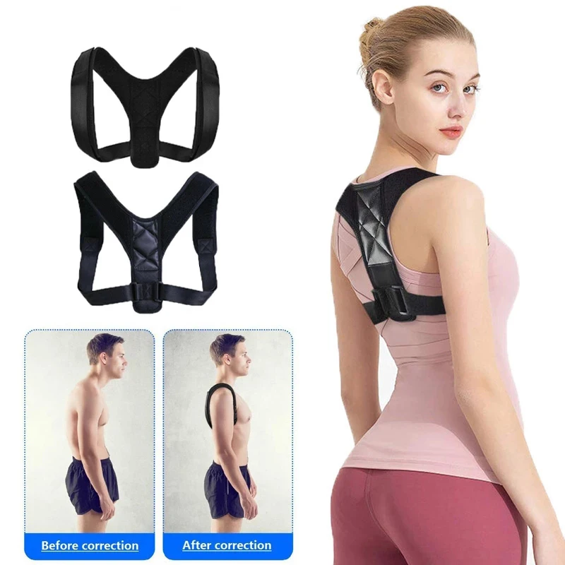 

Men Woemen Upper Back Brace Shoulder Lumbar Support Belt Corset Posture CorrectionPosture Corrector Medical Adjustable Clavicle