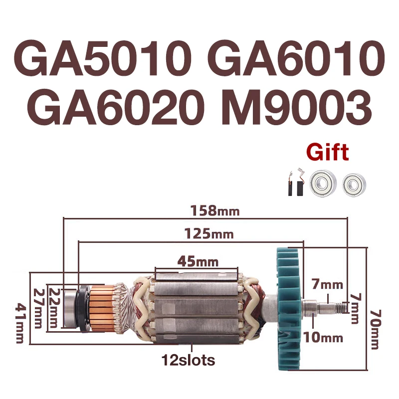 Детали для угловой шлифовальной машины Makita GA5010 GA6010 GA6020 M9003