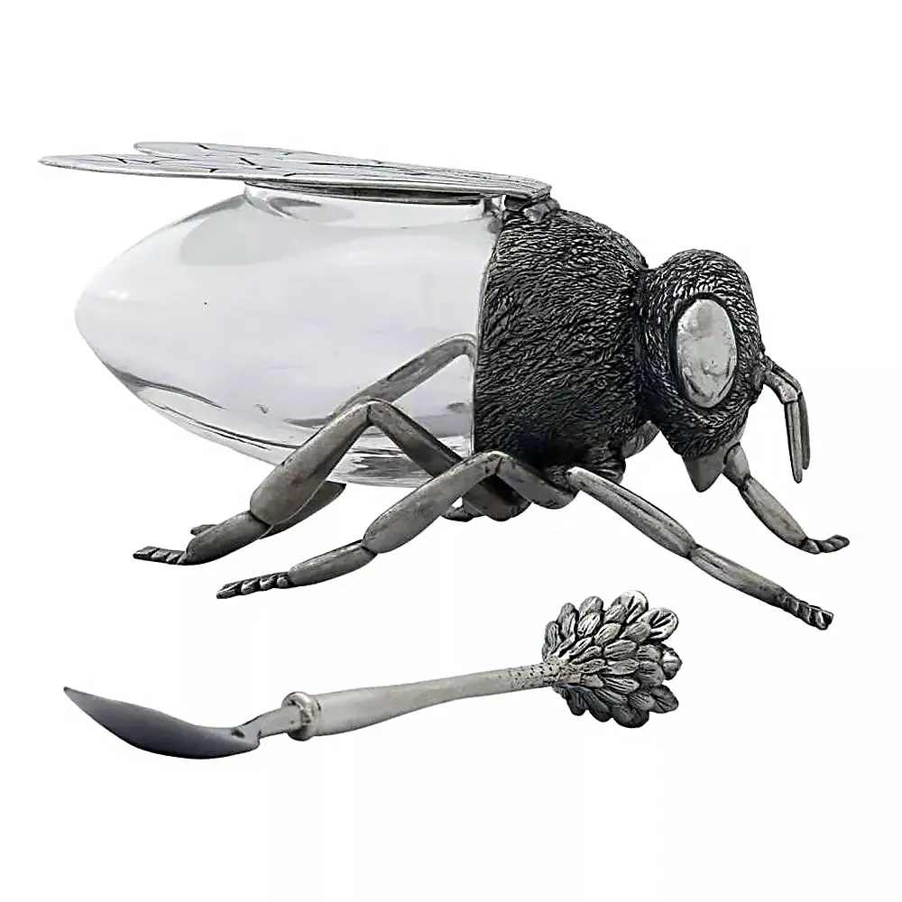 

Bins for Closet Organization Luxurious Bee Honey Pot Honey Storage Jar Decorative Ornament Food Glass Containers