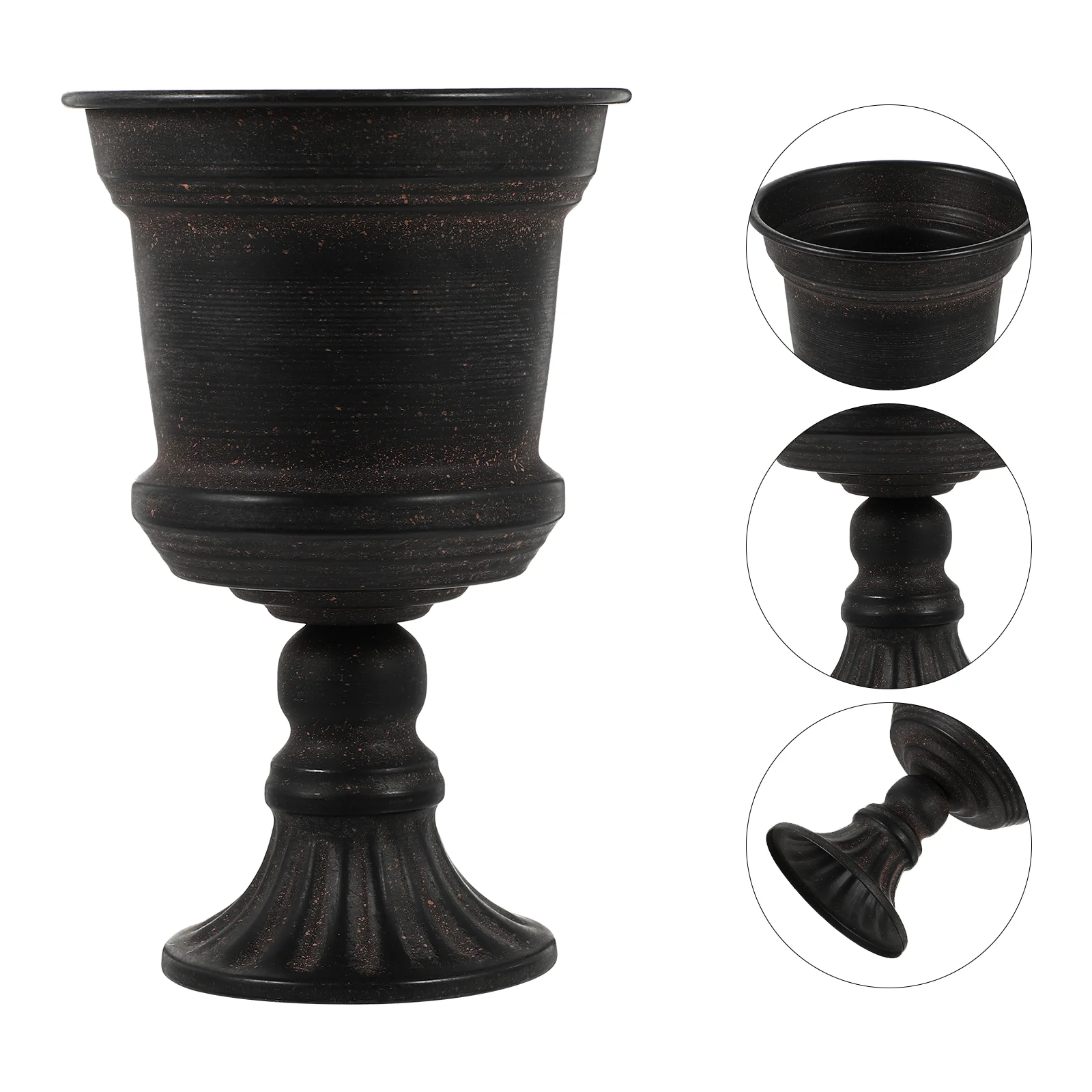 

Urn Flower Vase Planter Outdoor Pot Wedding Metal Pots Planters Classic Vases Indoor Black Garden Trumpet Tall Centerpieces Urns