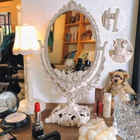 european retro makeup mirror desktop large mirror home rotating princess dressing mirrors espejo living room decoration