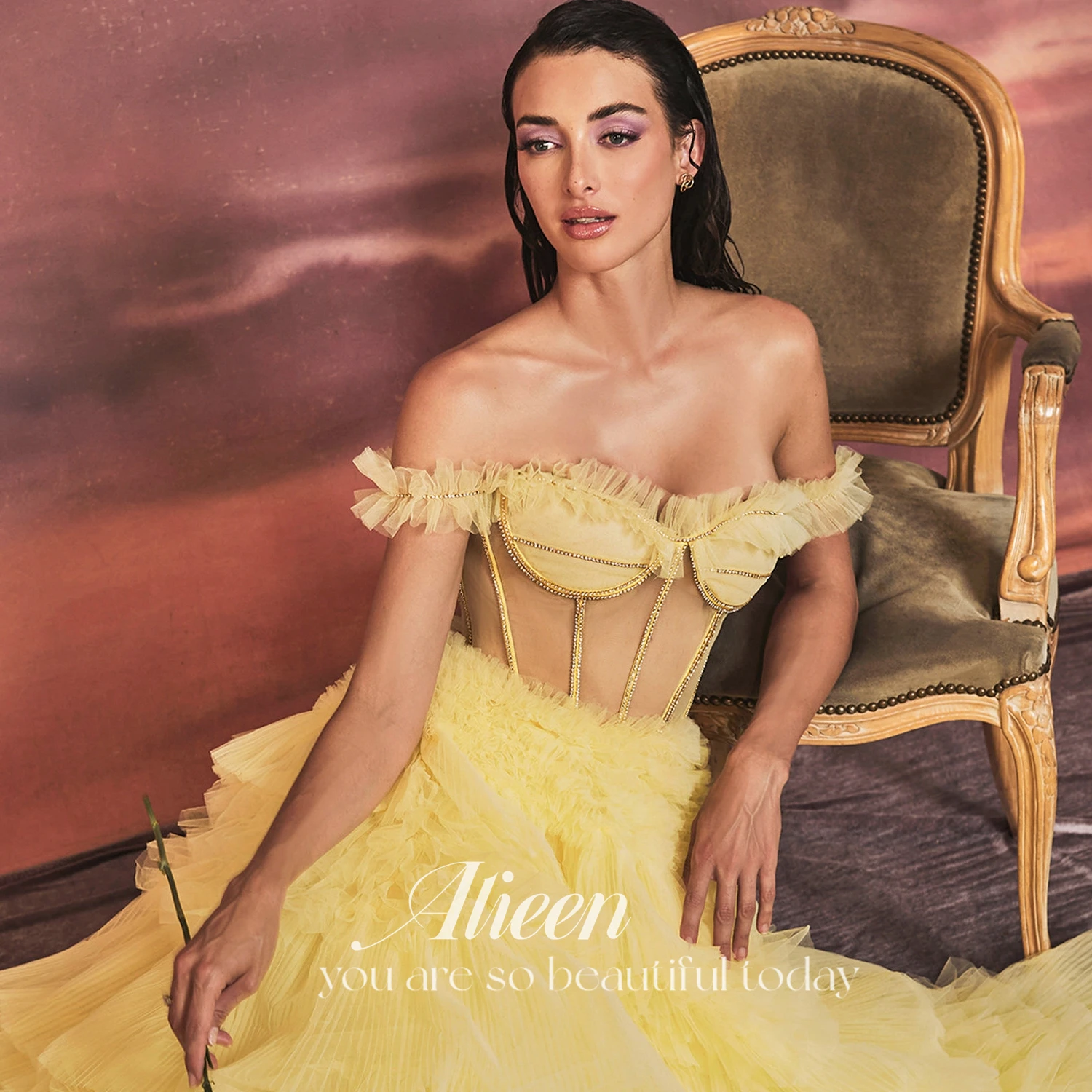 

Aileen Princess Ball Prom Dresses 2023 Luxury Gown Elegant Evening Dresses for Women Luxury Woman Party Dress Es Mesh Layering