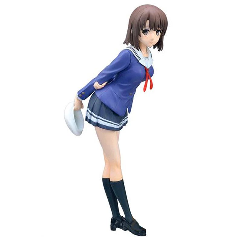 

19CM Anime Sexy Figure Megumi Kato The Cultivating Way School Uniform Standding Pose Cute Model Dolls Toy Gift BoxCollect PVC