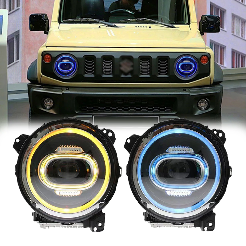 

Автомобильные фары для Suzuki Jimny 2018-2021 светодиодный Автомобильная фара в сборе обновленная Бифокальная линза динамический сигнал лампа Инструмент Аксессуары