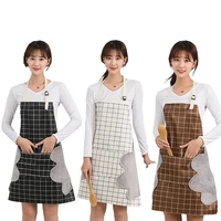 1pcs household sleeveless apron waterproof linen kitchen cooking apron with pockets for men and women baking accessories