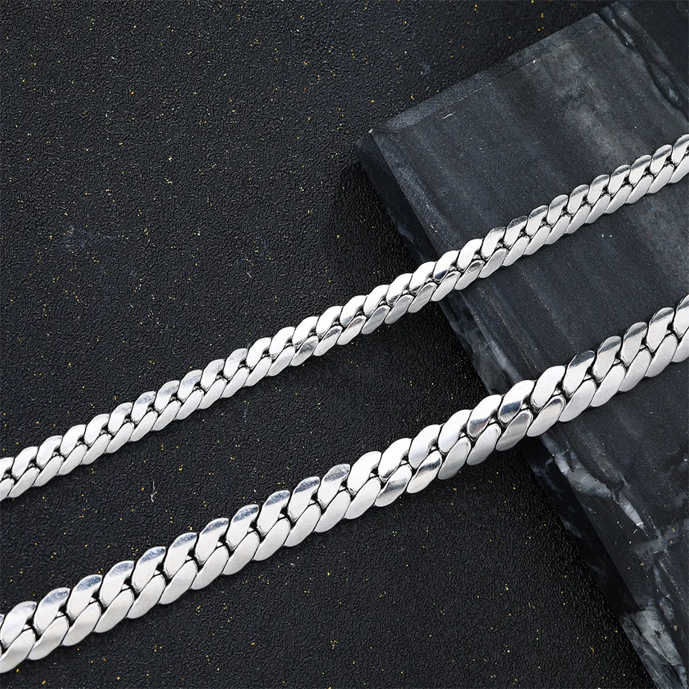Хип-хоп 1 2 мм 8 дюймов браслет из нержавеющей стали с кубинскими звеньями