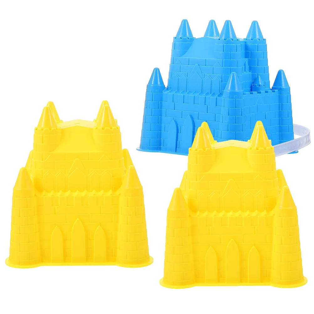 

3Pcs Children Sand Molds Toys Plastic Sand Toys Funny Sand Storage Buckets Sand Molds
