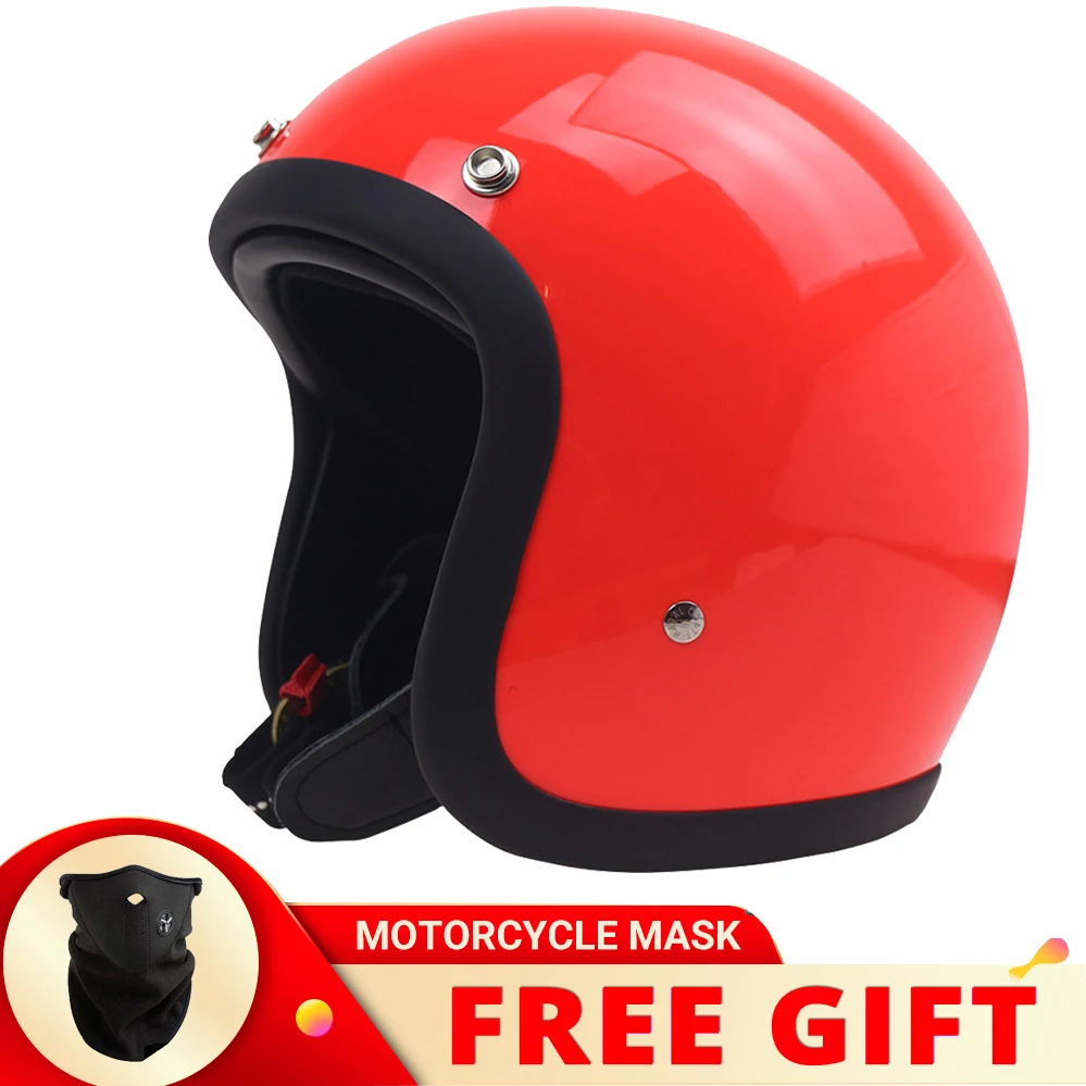 

TT&COCASCOS Fiberglass Retro Motorcycle Helmet 3/4 Open Face Capacete Vintage Men Women Japan Korea Four Seasons Half Casco Moto