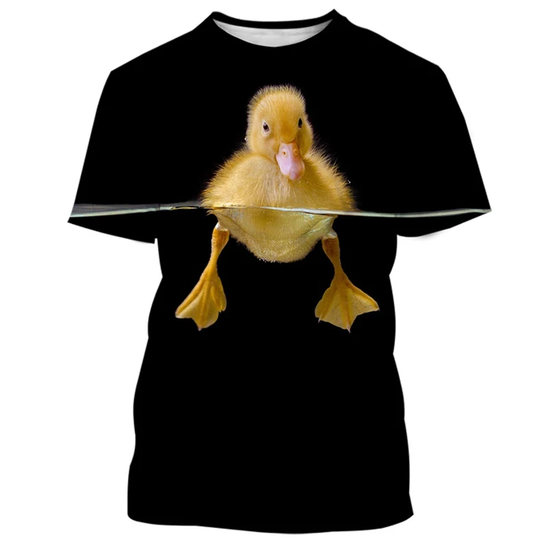 

2023 Funny Creative Cute 3d T-shirt Animal Pet Duck Short Sleeve Summer Casual Fashion Tops Unisex Round Neck Loose Clothing