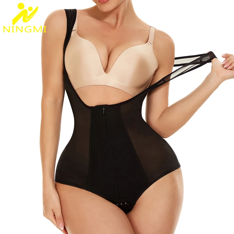 

NINGMI Body Shapewear Panties Women Firm Tummy Control Bodysuit Belly Shaper Panties Body Shaper Sexy Slimming Underwear