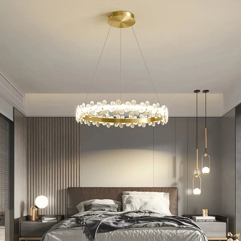 Роскошная люстра в скандинавском стиле с лепестком светодиодсветодиодный лампа