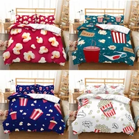 home textile 3d popcorn print 23pcs comfortable duvet cover pillowcase bedding sets for kids children
