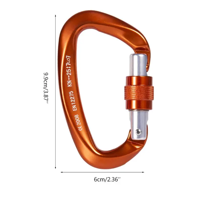 

25KN D-образный сверхмощный карабин для скалолазания, наружное защитное оборудование, прочный крючок для скалолазания, альпинизма