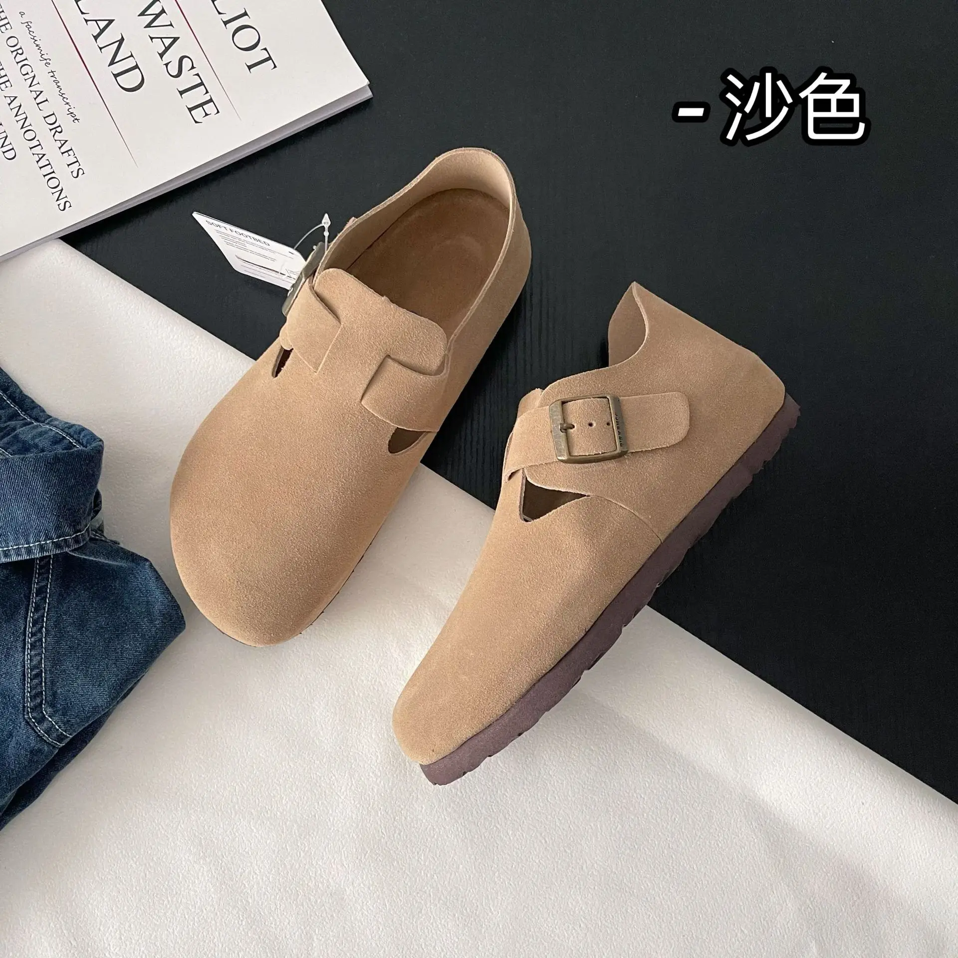 Women's Loafers Shoes 2023 New Real Leather Suede Women Sneakers Casual Outdoor Moccasins Flats Shoes Driving Slip On Flat Shoes