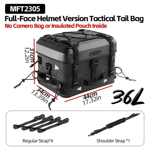 Сухая сумка для мотоциклетного хвоста Rhinowalk, водонепроницаемая сумка на заднее сиденье двигателя, сумка для камеры или сумка-холодильника, жесткий чехол для мотоцикла, сумка для багажа, шлема