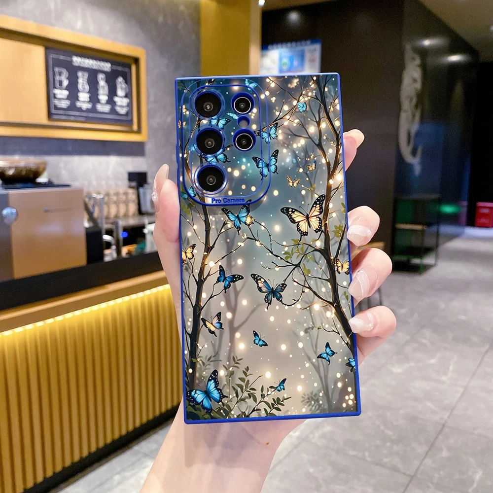 Фото Совместимость с Samsung Galaxy S25 S24 S23 Ultra S22 Plus Note 20 S21 FE Чехол с цветочной бабочкой Tongyan Cover №3