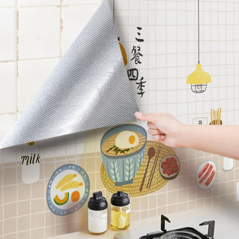 

Thickened Kitchen Wall Stickers, Oil-proof, Fire-proof and High-temperature Resistant Self-adhesive Stove Cabinet Tile Stickers