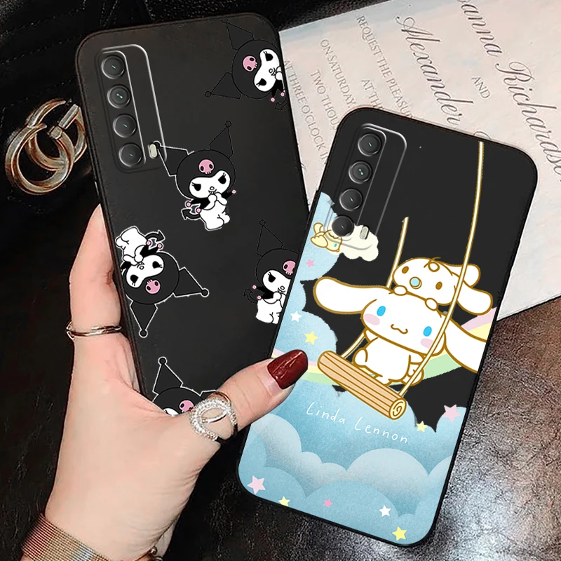 

Hello Kitty Kuromi Phone Case For Huawei P Smart Z 2019 2020 2021 P40 P30 P20 P10 Lite 5G Funda Coque Liquid Silicon Carcasa