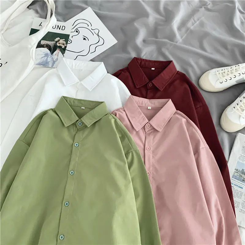 Женская рубашка блузка осенняя с длинным рукавом женская большого размера Белый