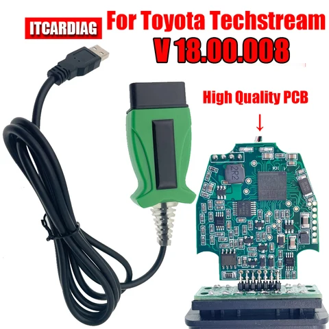 DLC3 18.00.008 Techstream для TOYOTA 2 TOYOTA2 TIS J2534 Passthru OBDII OBD2 автомобильный диагностический кабель сканер до 2023 лет