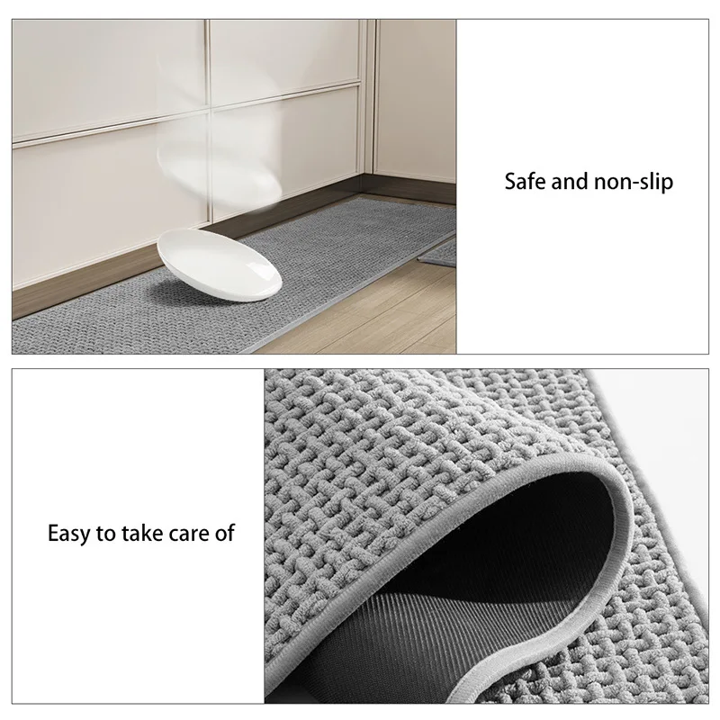 Полосатый тканый кухонный напольный коврик супер впитывающие синельные коврики