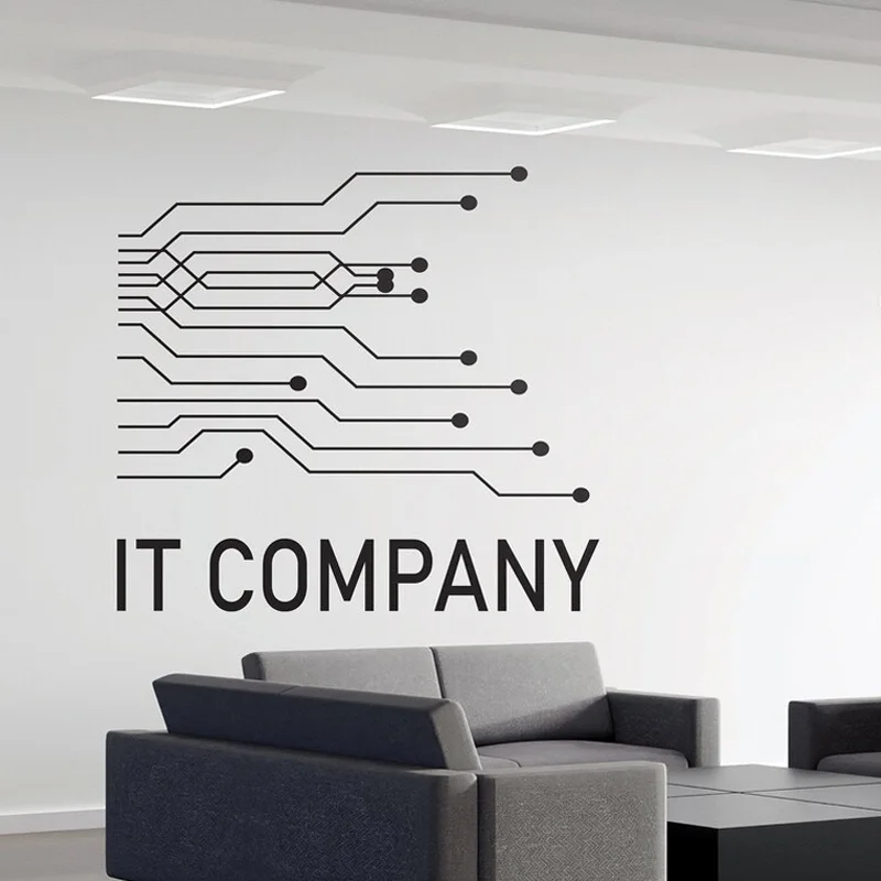 Логотип компании наклейка технология Настенная виниловая на стену для офиса