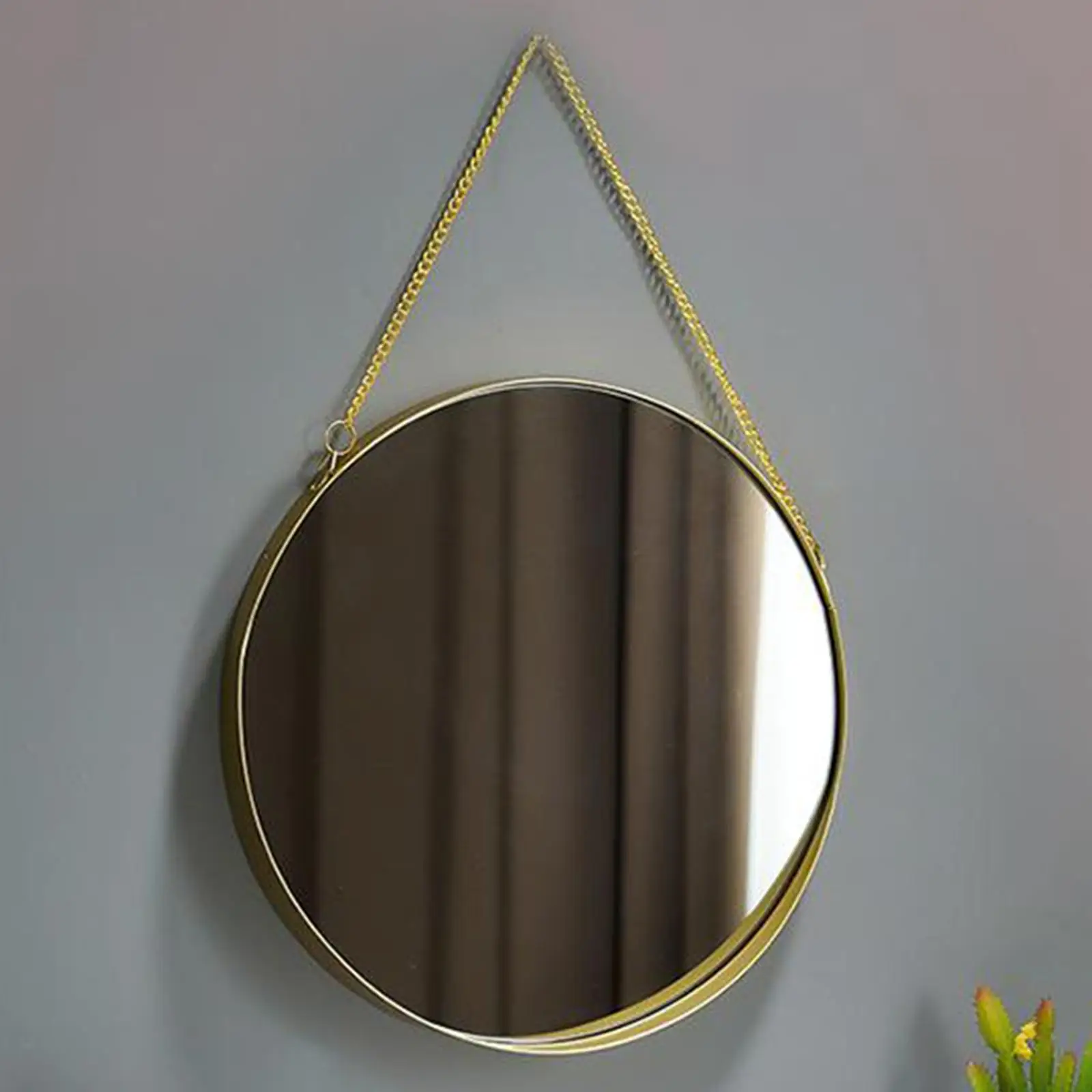 Wall Hanging Mirror Round Wall Mirror for Makeup Dressing Room Golden for Wardrobe