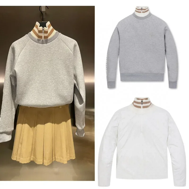 

Новинка Зима 2023, одежда для гольфа, женский свитер, теплая и удобная трикотажная одежда из двух предметов с высоким воротником и длинным рукавом