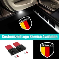 2pcs led german logo lamp car door germany flag welcome laser projector shadow lights