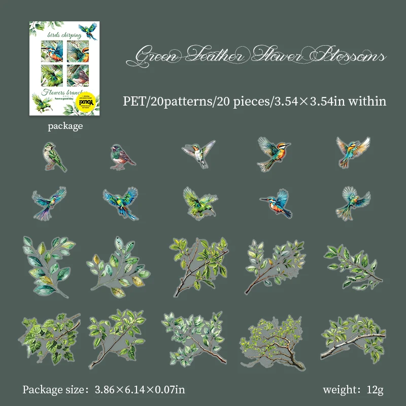 

Набор наклеек "Цветок и птица"