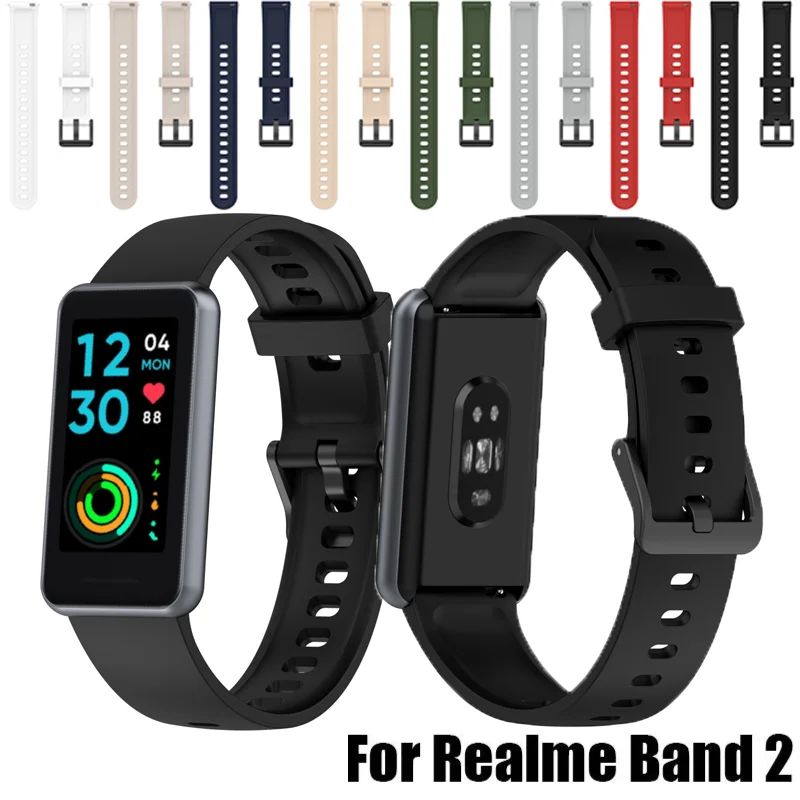 

Ремешок силиконовый для смарт-часов Realme Band 2, сменный цветной браслет, аксессуары для часов Realme Band 2