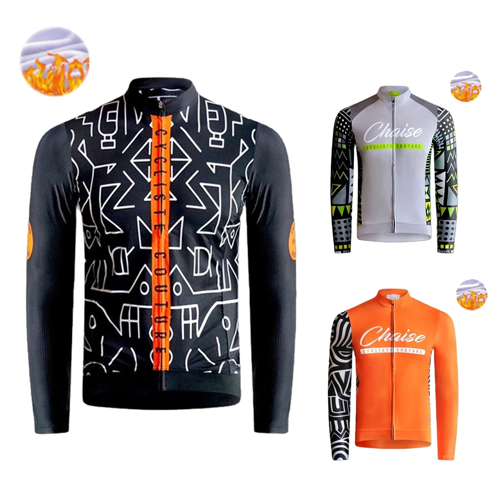 

Chaise Man Winter Long Sleeve Fleece Jacket Outdoor Ride Road Mtb Cycling Jersey Thermal Fleece Bike Coat Ciclismo Hombre 2022
